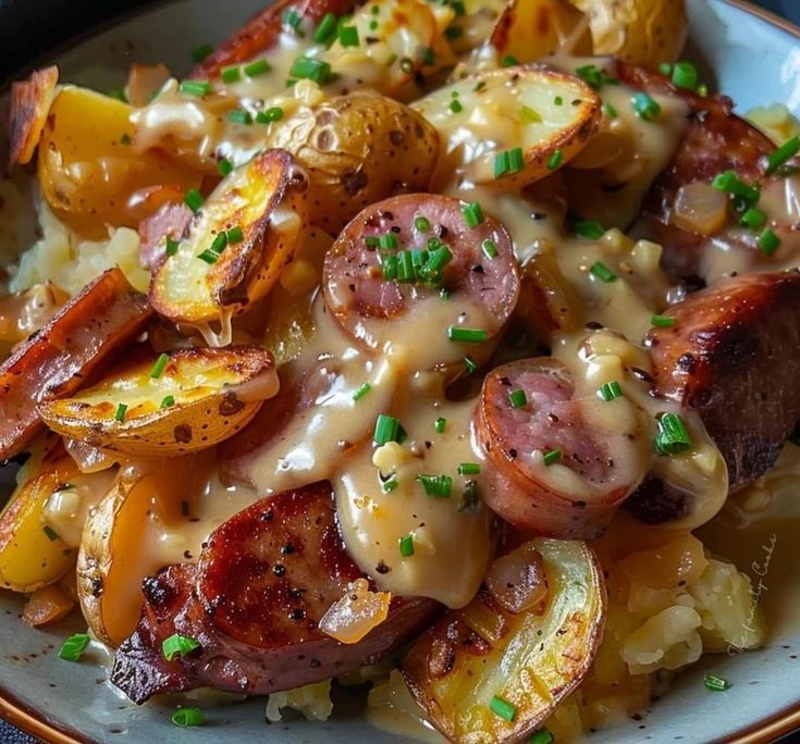 cheesy ranch potatoes and sausage