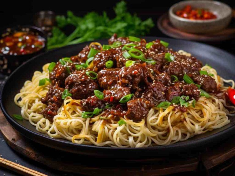 mongolian ground beef noodles