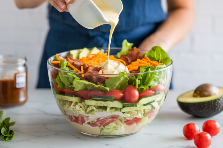 does olive go into the 7 layer salad dressing recipe