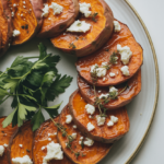 Roasted Sweet Potato Rounds with Honey & Feta 4 GQG3KTe Qmq9nhb5GETeqg