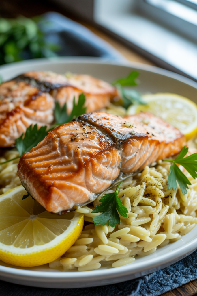 One Skillet Salmon with Lemon Orzo 1 7QTTFU 7Ts ZPnO19GtMhQ