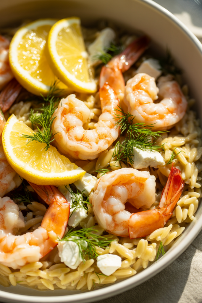 Lemon Feta Orzo Shrimp 1 auMuy8N1TTeGPWZsphIRrQ