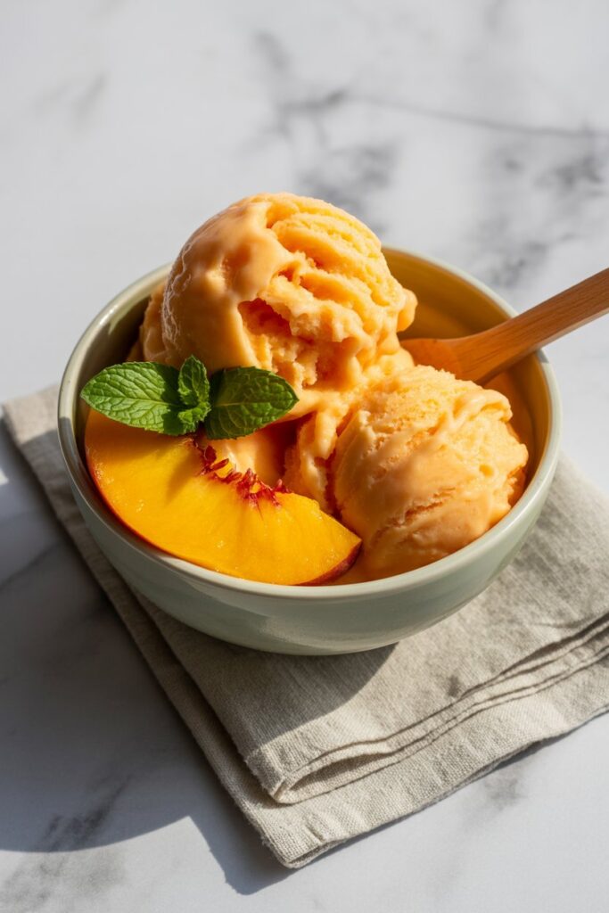 3-Ingredient Peach Sorbet (No Ice Cream Maker Needed!) 1 vRW6Wq9uSbelIUEsW1gtYg