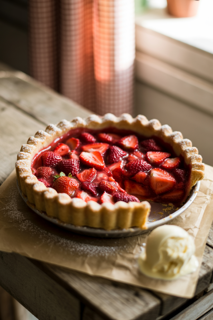 Rustic Sweet Baked Strawberry Pie Recipe – A Classic Homemade Dessert 1 gpPxCRSwToWMWKZOr1 V0w