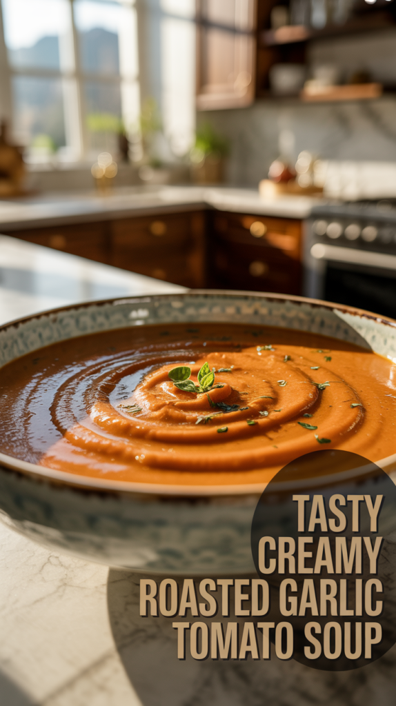 Tasty Creamy Roasted Garlic Tomato Soup 1 3PVmTUKfRNeBMJQ8E67RbQ